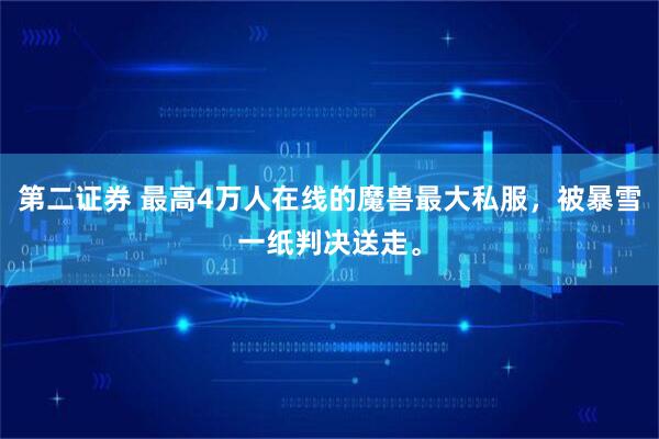 第二证券 最高4万人在线的魔兽最大私服，被暴雪一纸判决送走。
